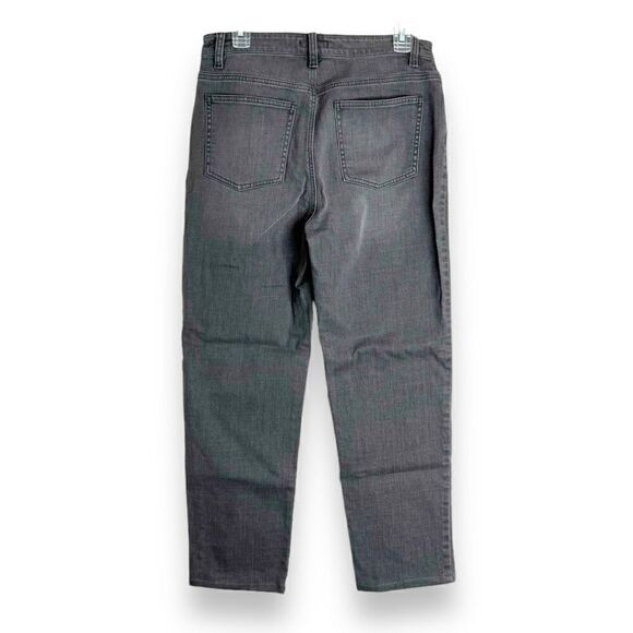 Eileen Fisher Organic Cotton Stretch Denim High-Rise Straight Leg Jeans Gray 6 - Picture 3 of 6